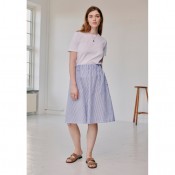 Nancy Skirt Mid Blue  Stripe